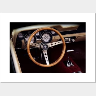 1967 Ford Mustang, steering wheel Posters and Art